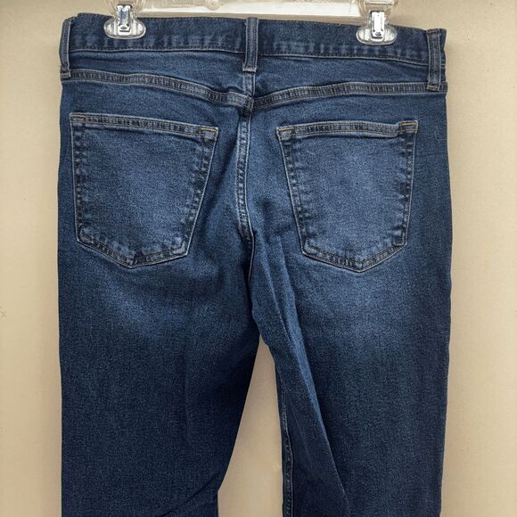 OLD NAVY 32x32 Built-In Flex Straight Leg Dark Wash Stretch Denim Jeans EUC - Picture 1 of 9